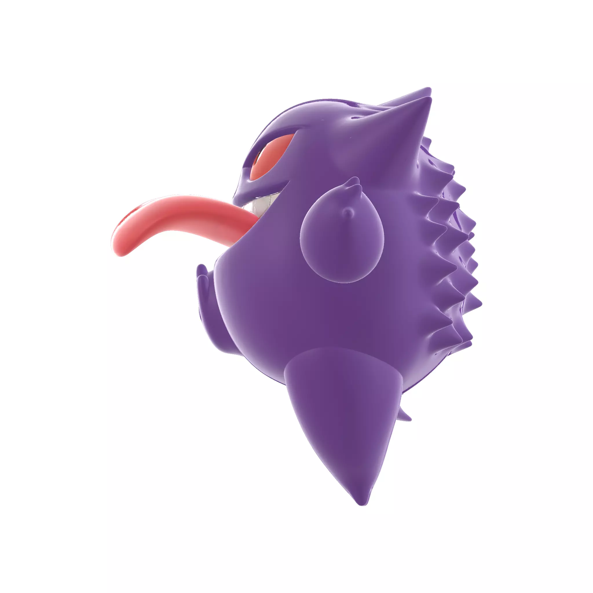 Gengar Licking Tongue Cute Cartoon Ghost 3D print model_3
