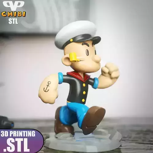 Popaye Chibi STL for 3D Printing ChibiSTL 3DXM 3D print model