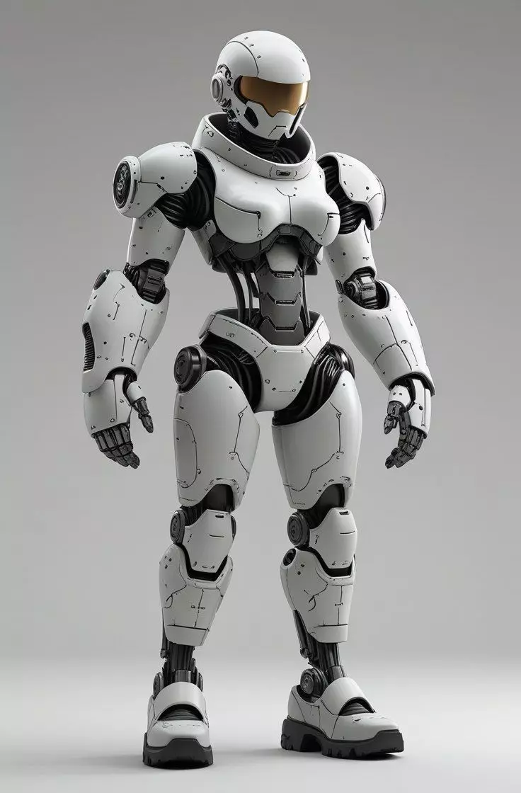 Futuristic Female Android Robot 3D Model Sci Fi Humanoid  3D model_0