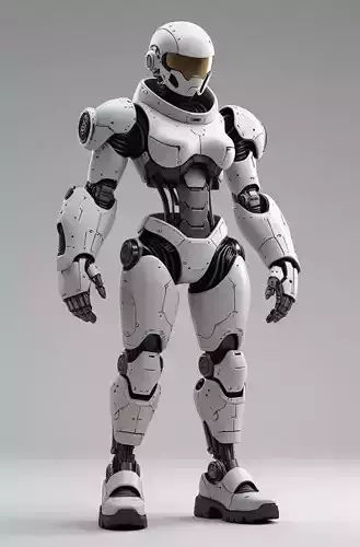 Futuristic Female Android Robot 3D Model Sci Fi Humanoid  3D model