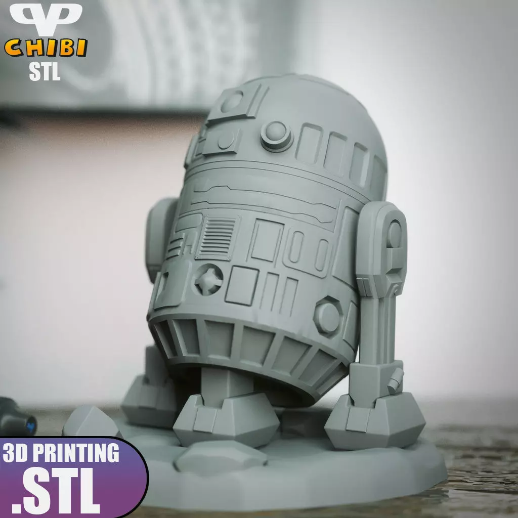 R2D2 Chibi STL for 3D Printing ChibiSTL 3DXM 3D print model_3