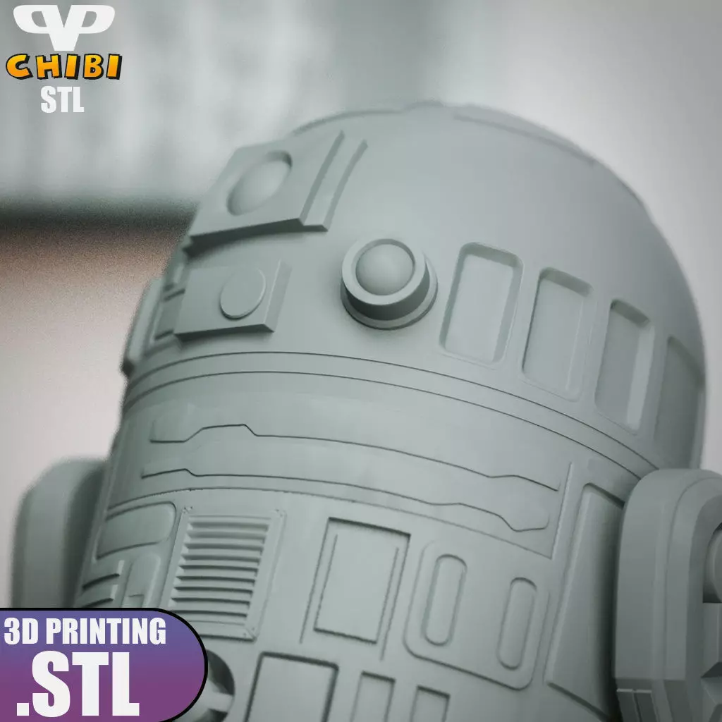 R2D2 Chibi STL for 3D Printing ChibiSTL 3DXM 3D print model_4