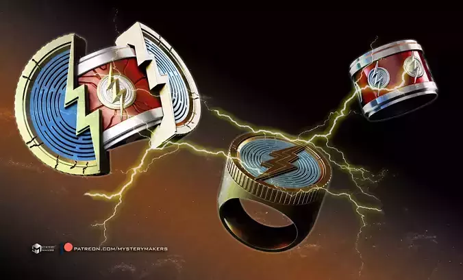 Barry Allen The flash functional ring 3D print model