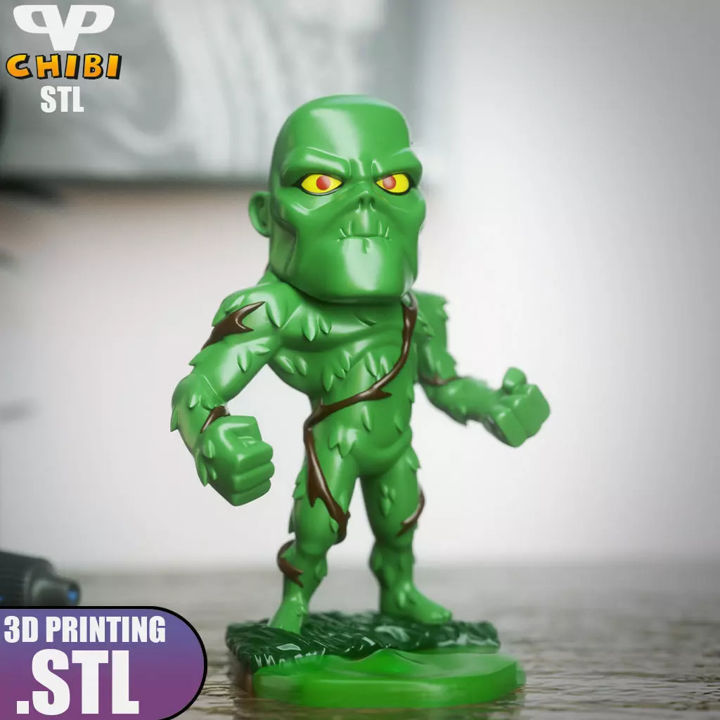 Swamp Thing Chibi STL for 3D Printing ChibiSTL 3DXM 3D print model