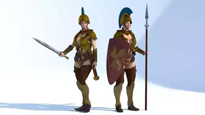 Elven Guardian Low-poly 3D model