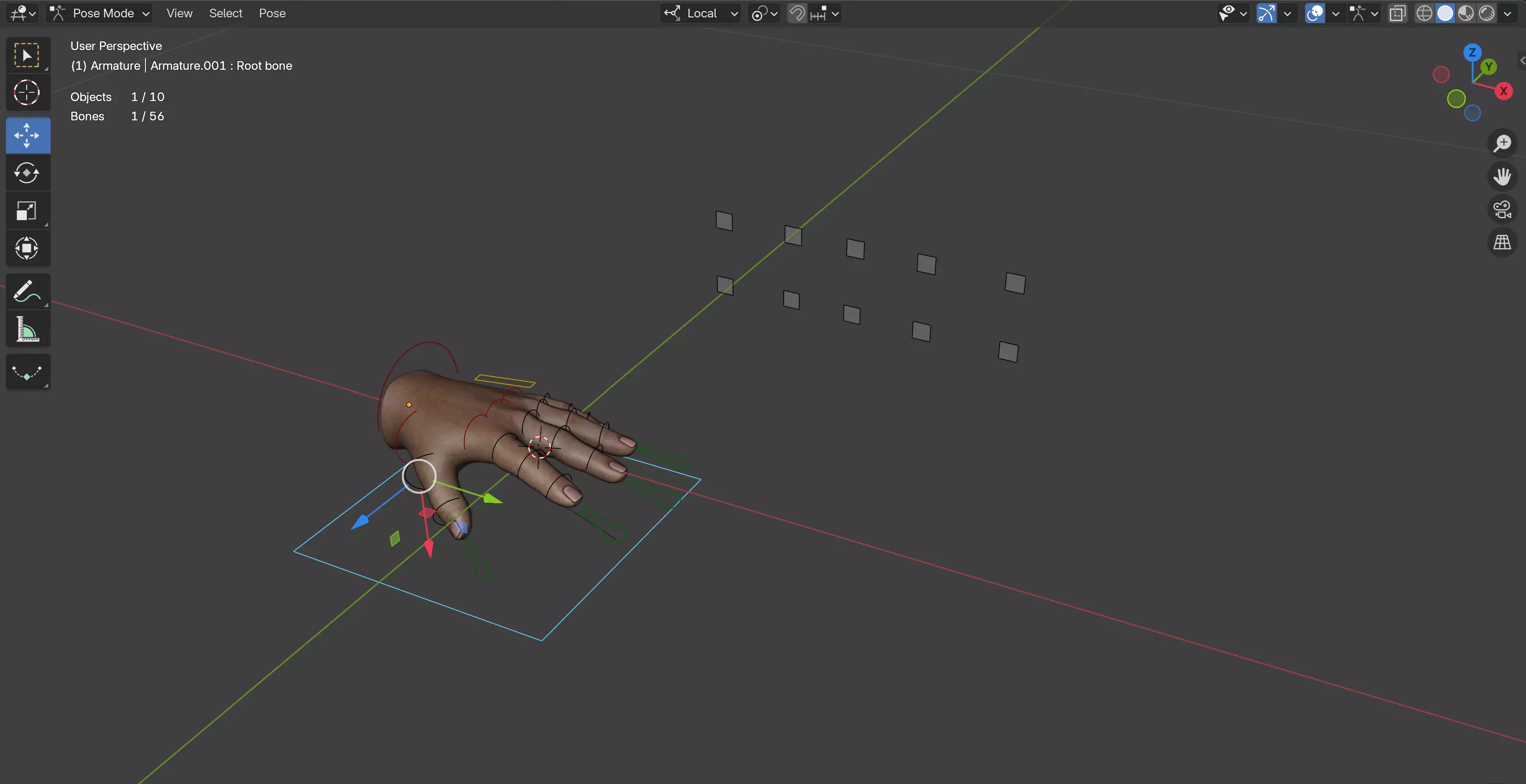 Advanced Hand Rigged for Blender Low-poly 3D model_4