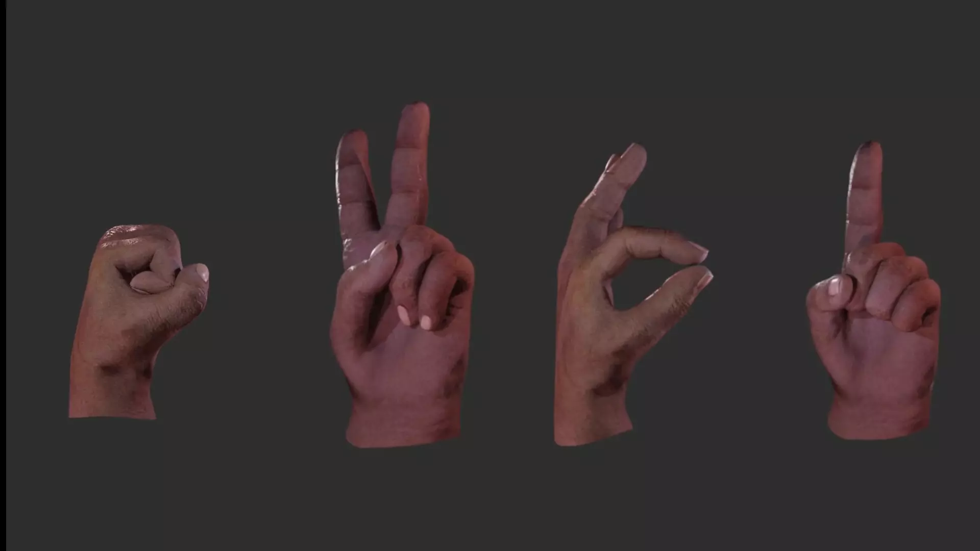 Advanced Hand Rigged for Blender Low-poly 3D model_0