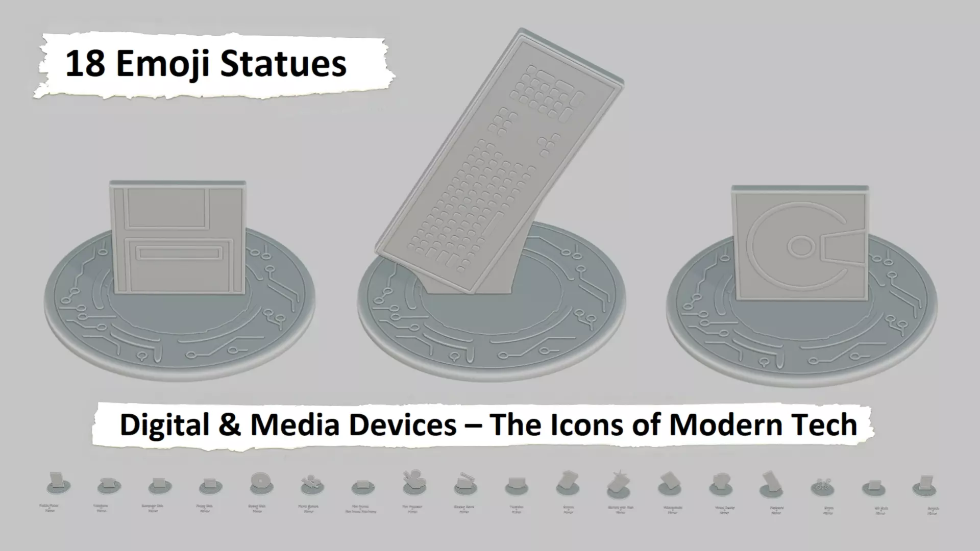 Emoji Statues Technology Full Collection 3D print model