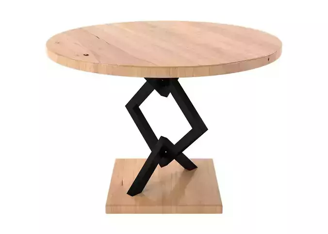 Round Dining Table - Round Wood Table - Loft Style Table