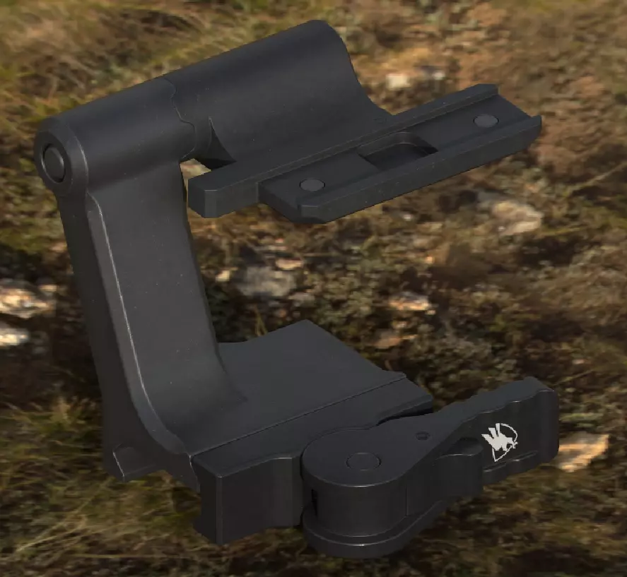 Arisaka optics and flashligth mount pack Low-poly 3D model_1