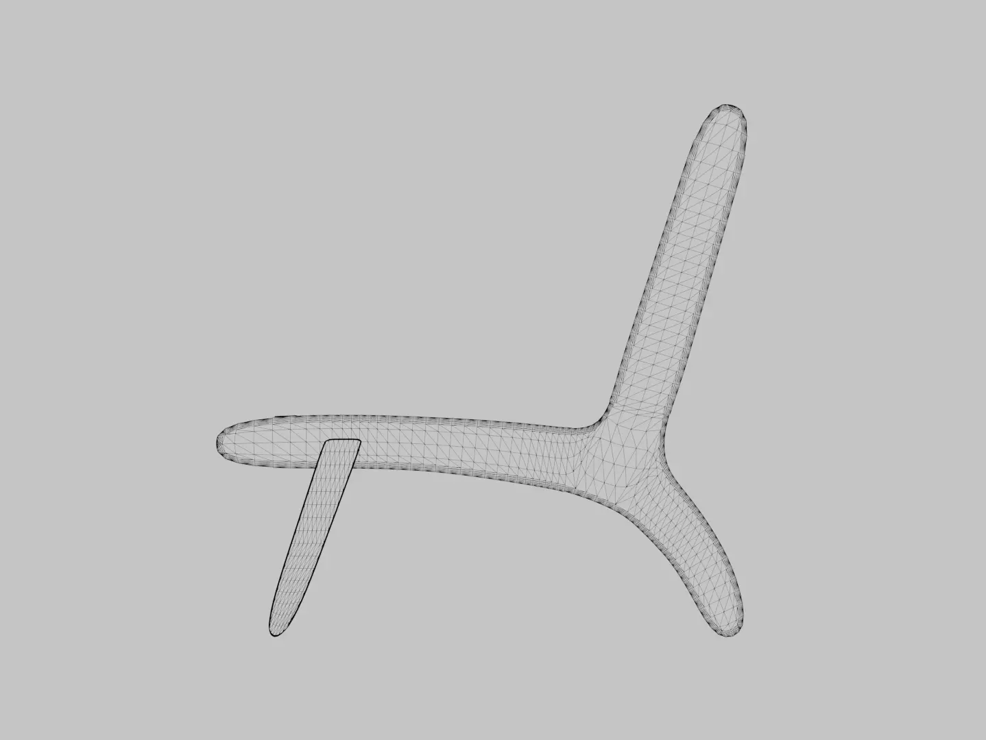 Woven Beach Chair Wood textile Silla tejida madera y textil 3D model_11