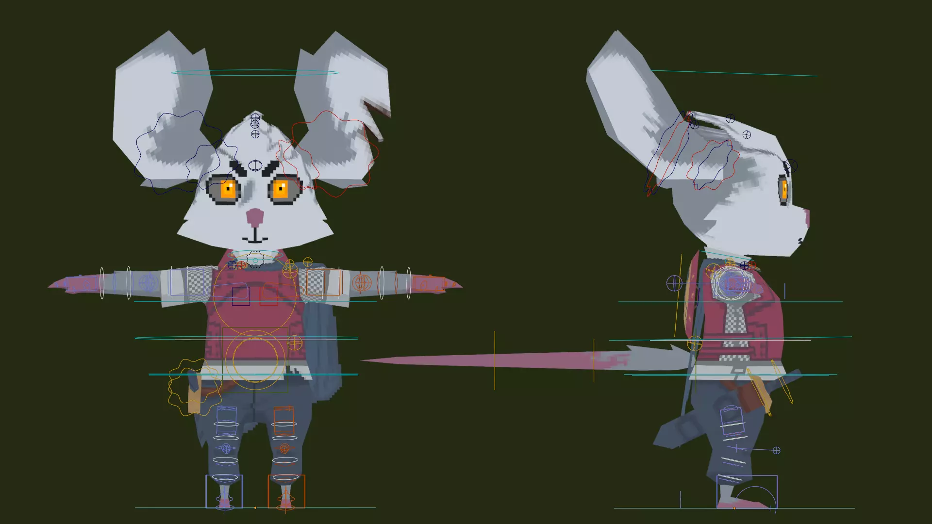 3D Lowpoly style furry character with Rig - Luar the fighter Low-poly 3D model_5