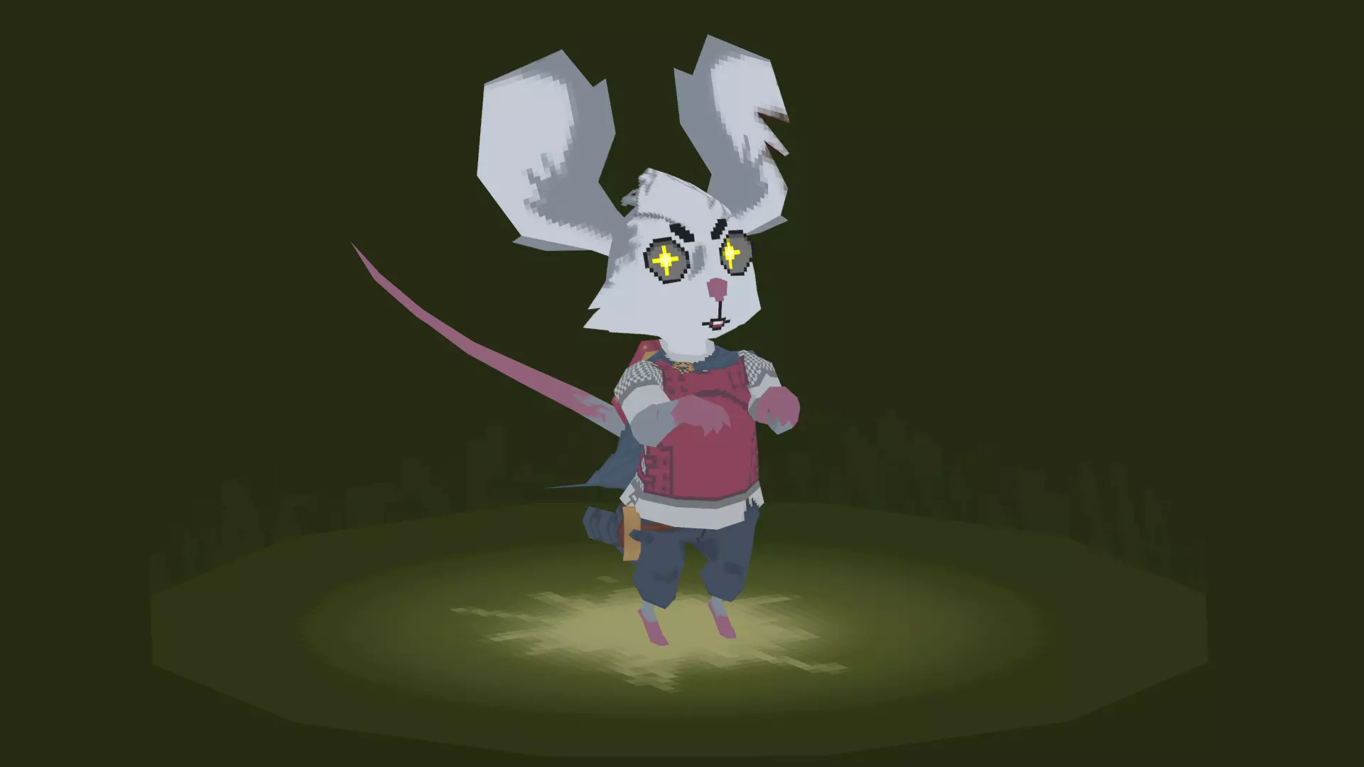 3D Lowpoly style furry character with Rig - Luar the fighter Low-poly 3D model_3