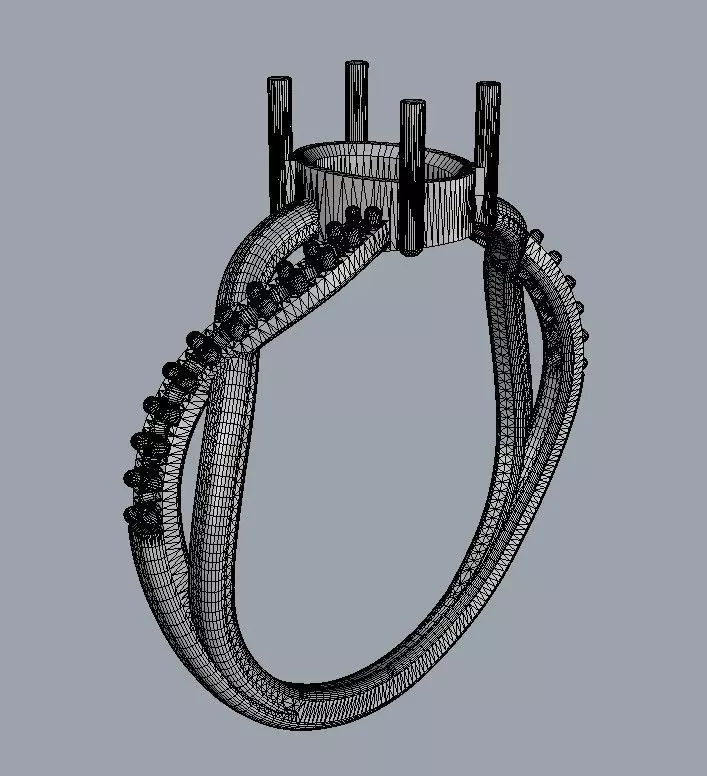 Oval Gemstone Ring 3D print model_22