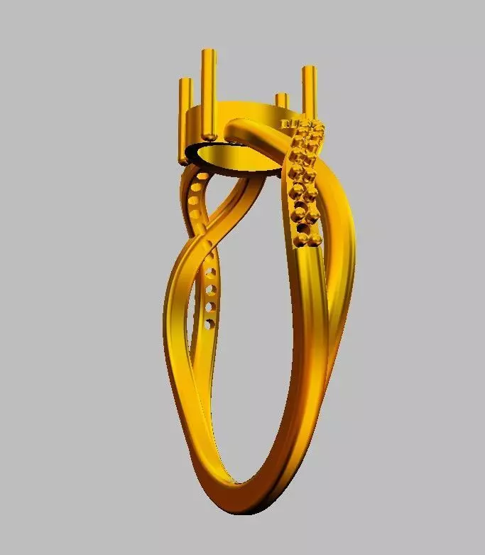 Oval Gemstone Ring 3D print model_18