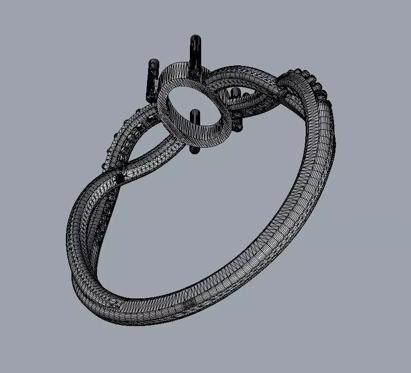 Oval Gemstone Ring 3D print model_23