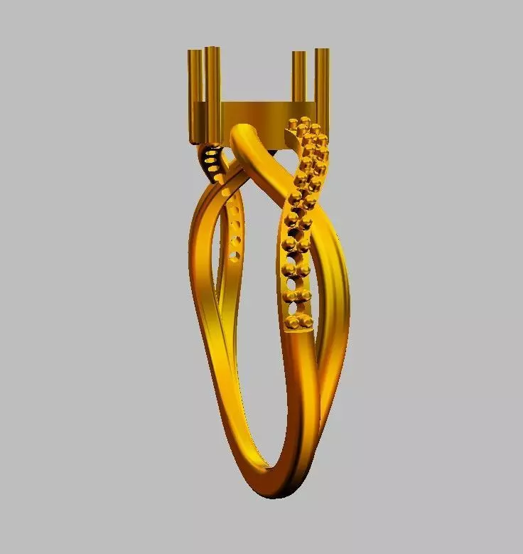 Oval Gemstone Ring 3D print model_16