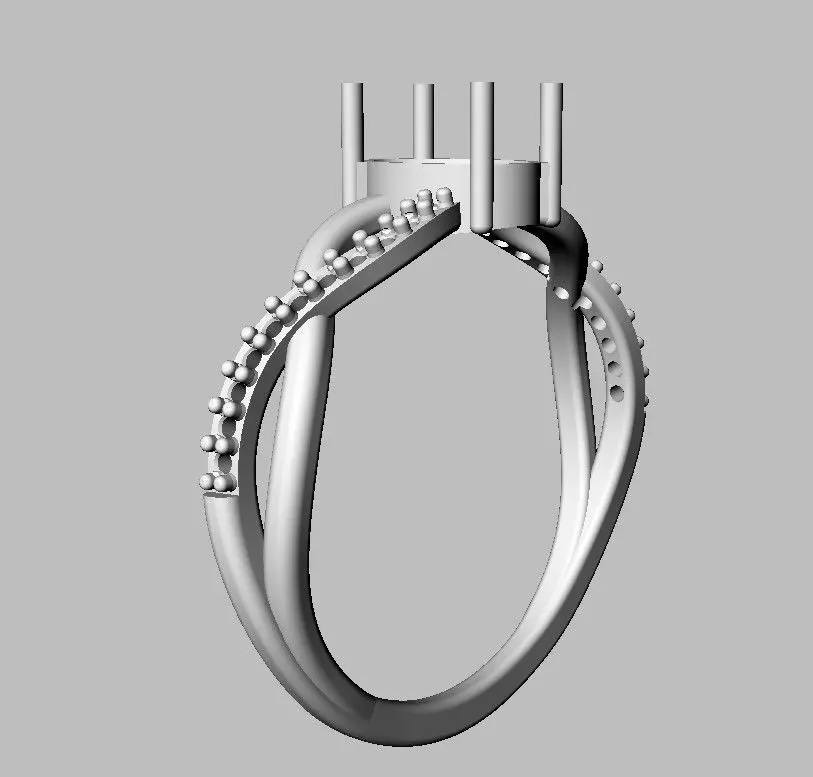 Oval Gemstone Ring 3D print model_8