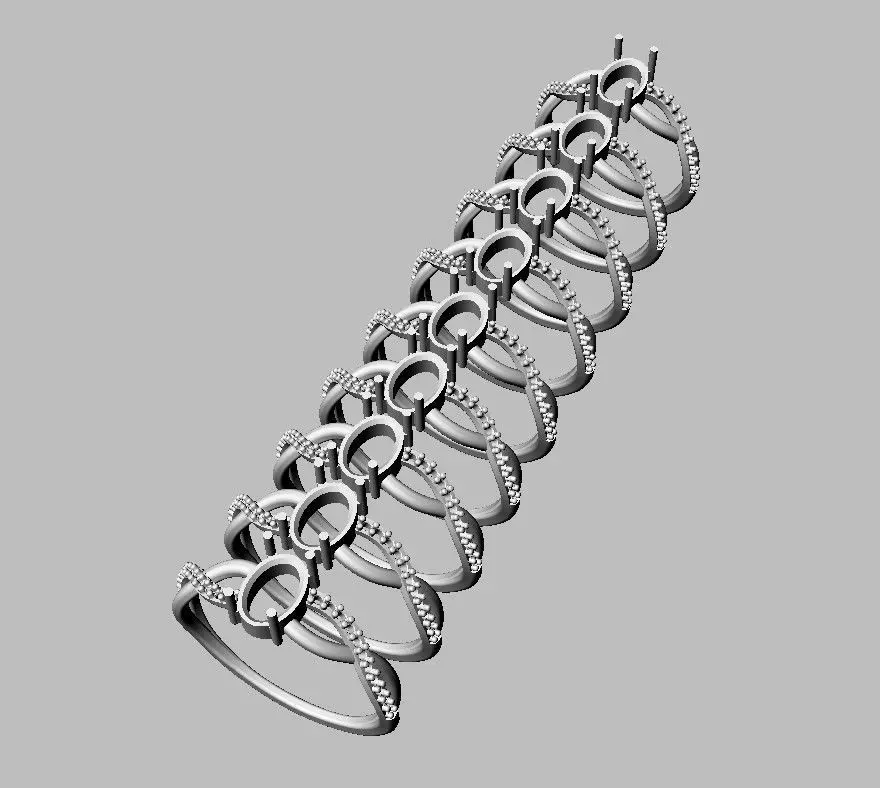 Oval Gemstone Ring 3D print model_6