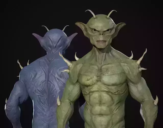 Game Ready Realistic Reptilian Character Low-poly 3D model