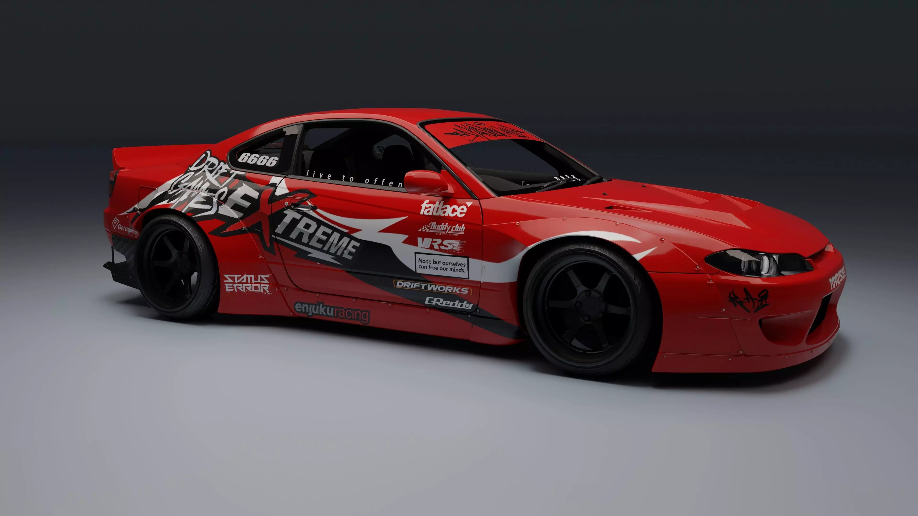 Nissan Silvia S15   Low-poly 3D model_3