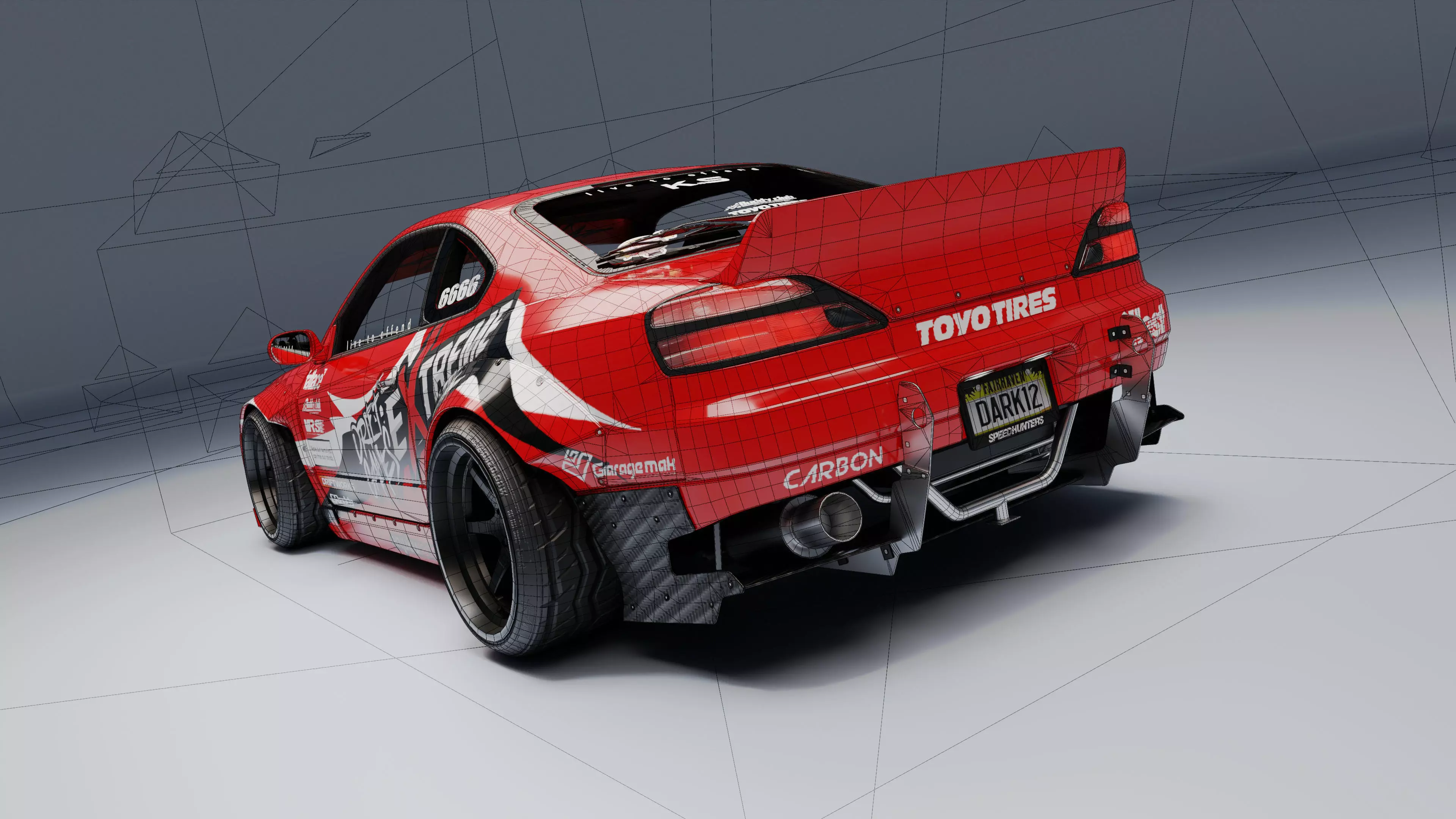 Nissan Silvia S15   Low-poly 3D model_29