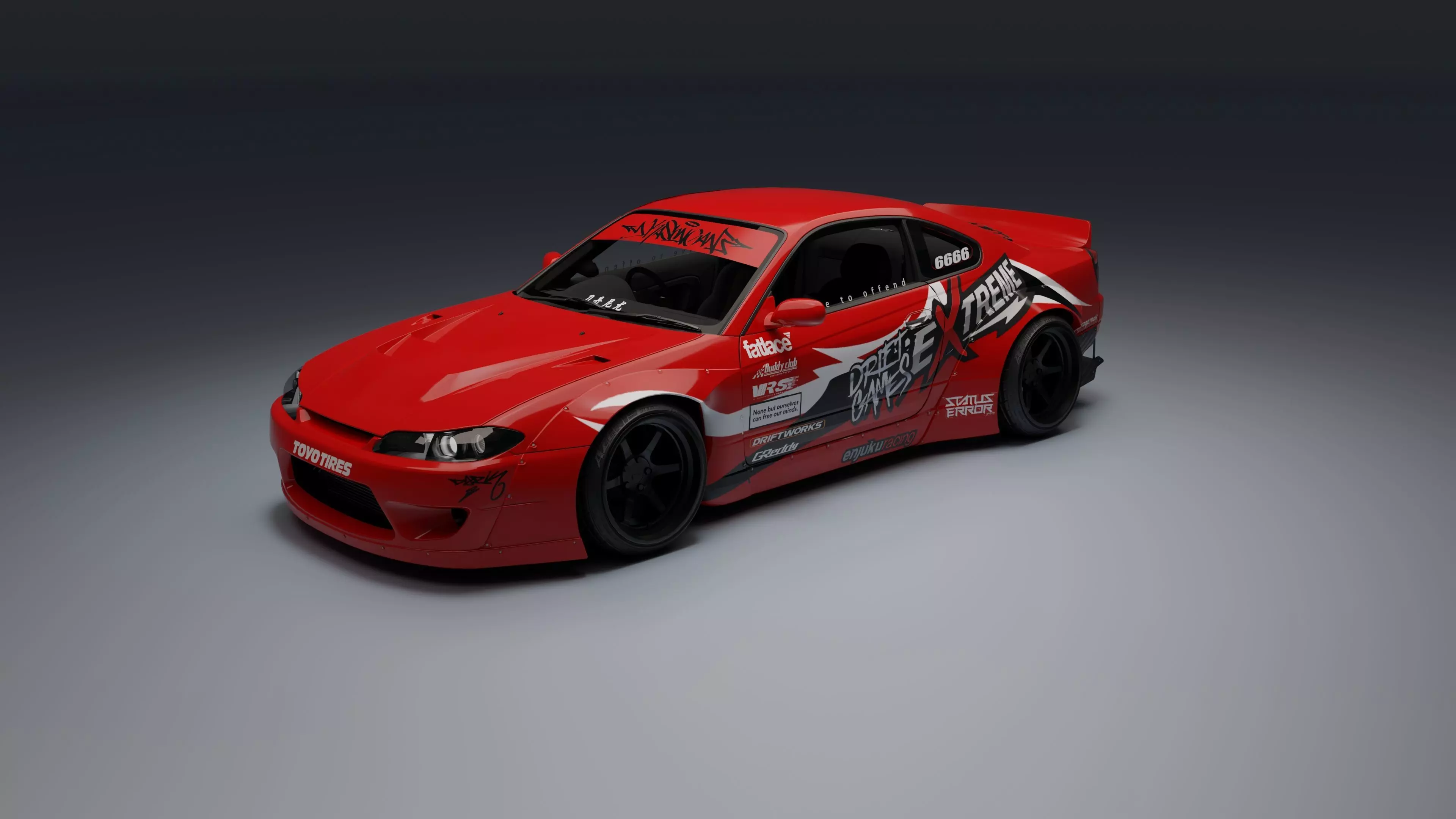 Nissan Silvia S15   Low-poly 3D model_17