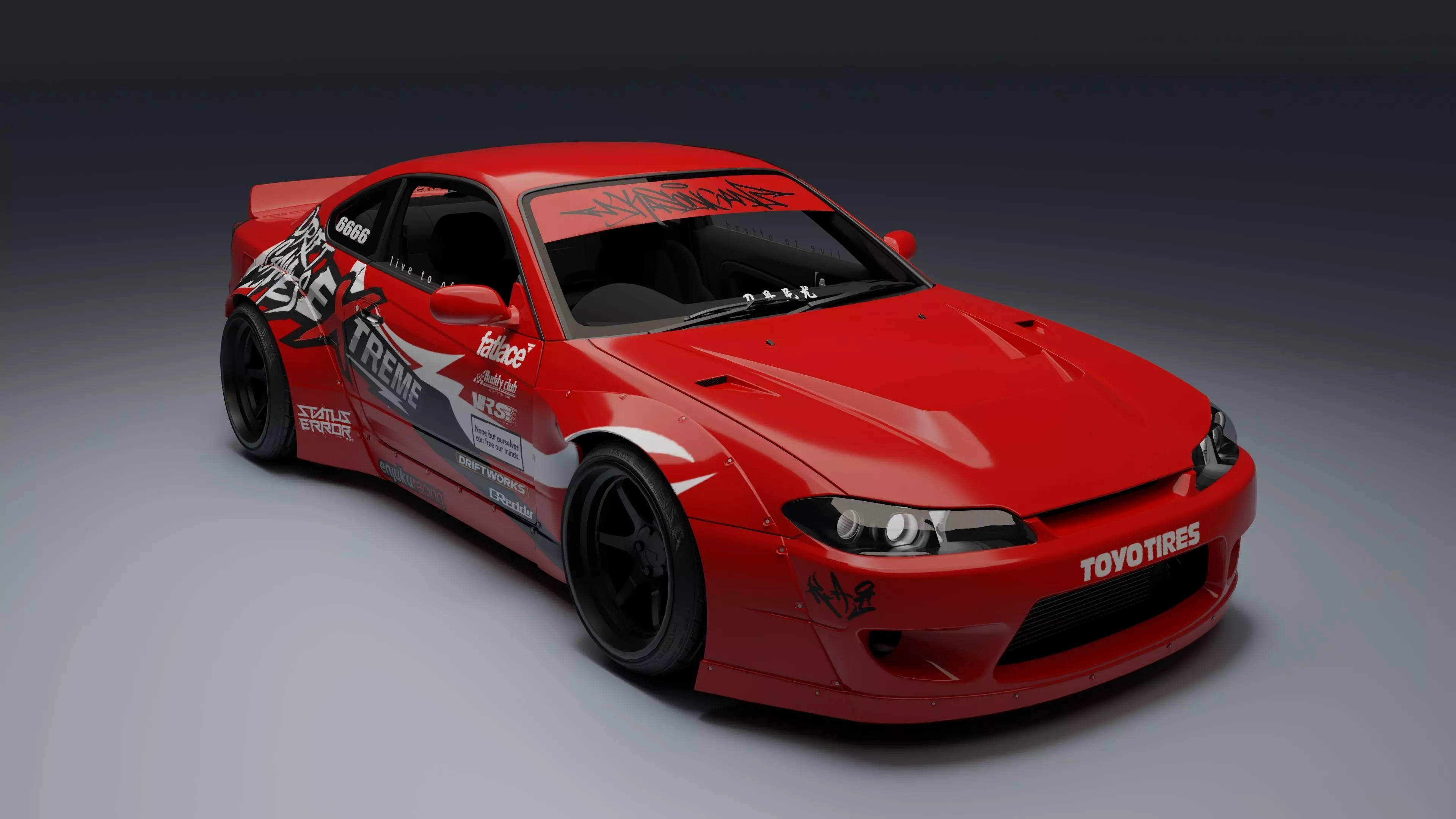 Nissan Silvia S15   Low-poly 3D model_16