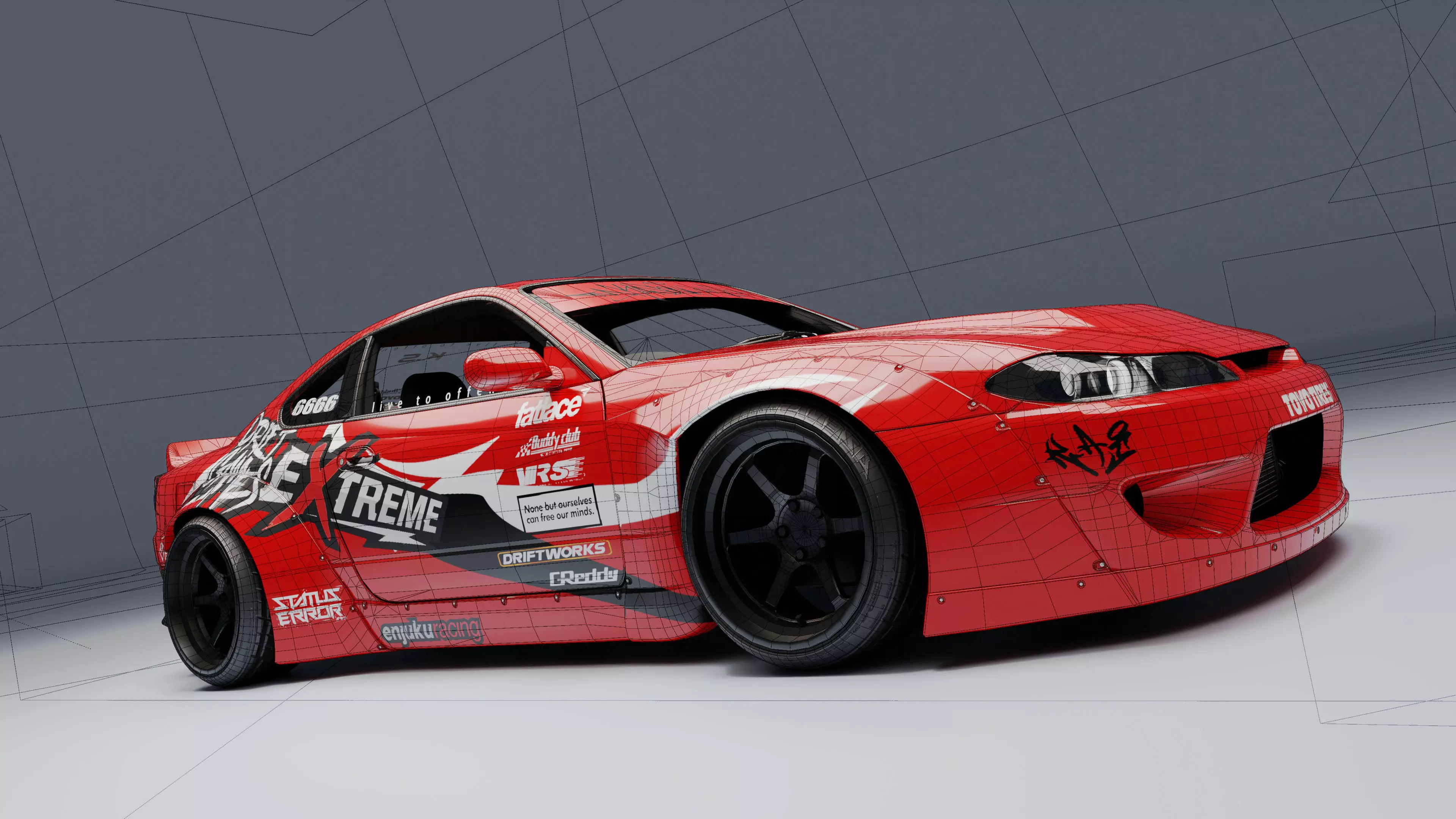 Nissan Silvia S15   Low-poly 3D model_5