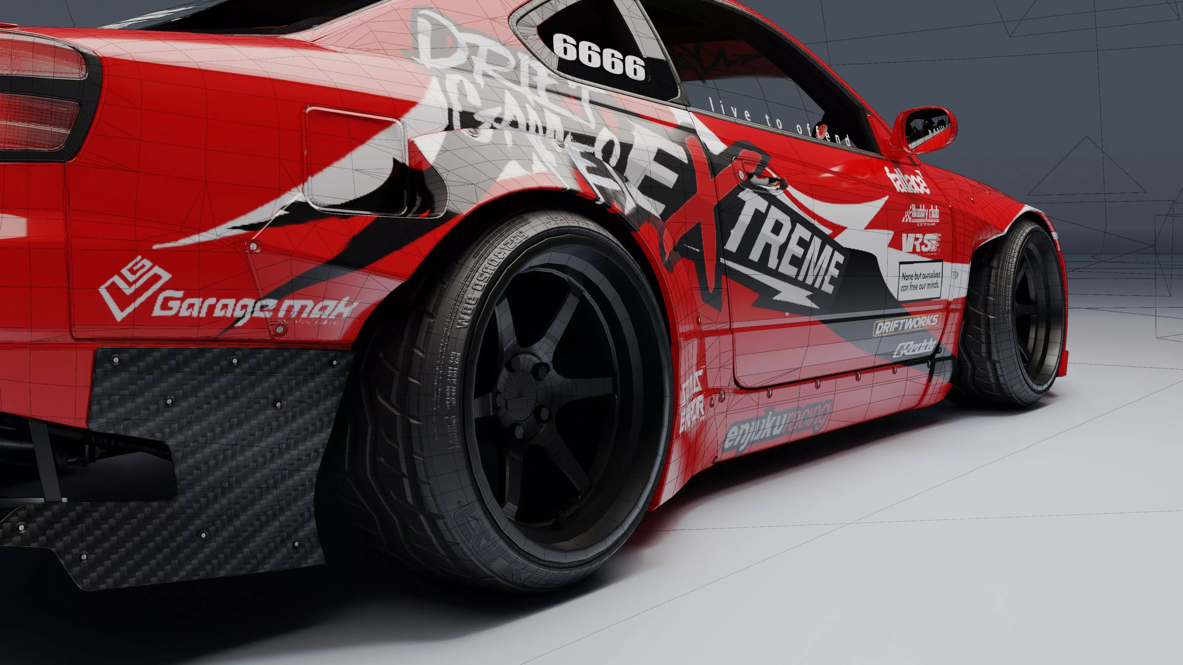 Nissan Silvia S15   Low-poly 3D model_10