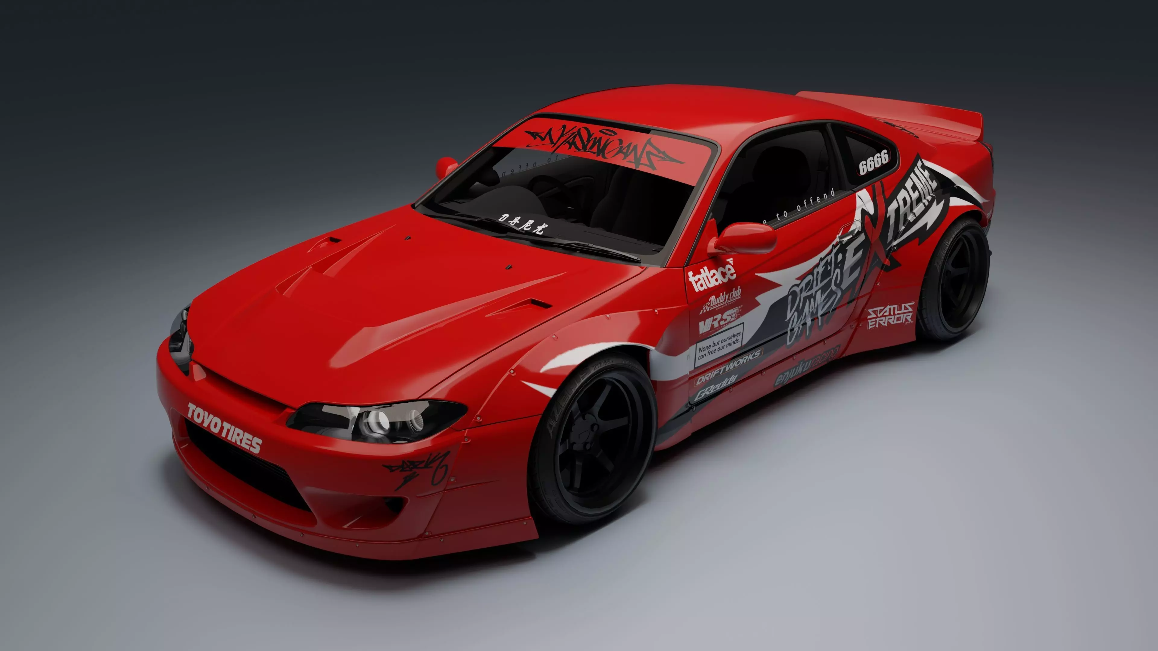 Nissan Silvia S15   Low-poly 3D model_12