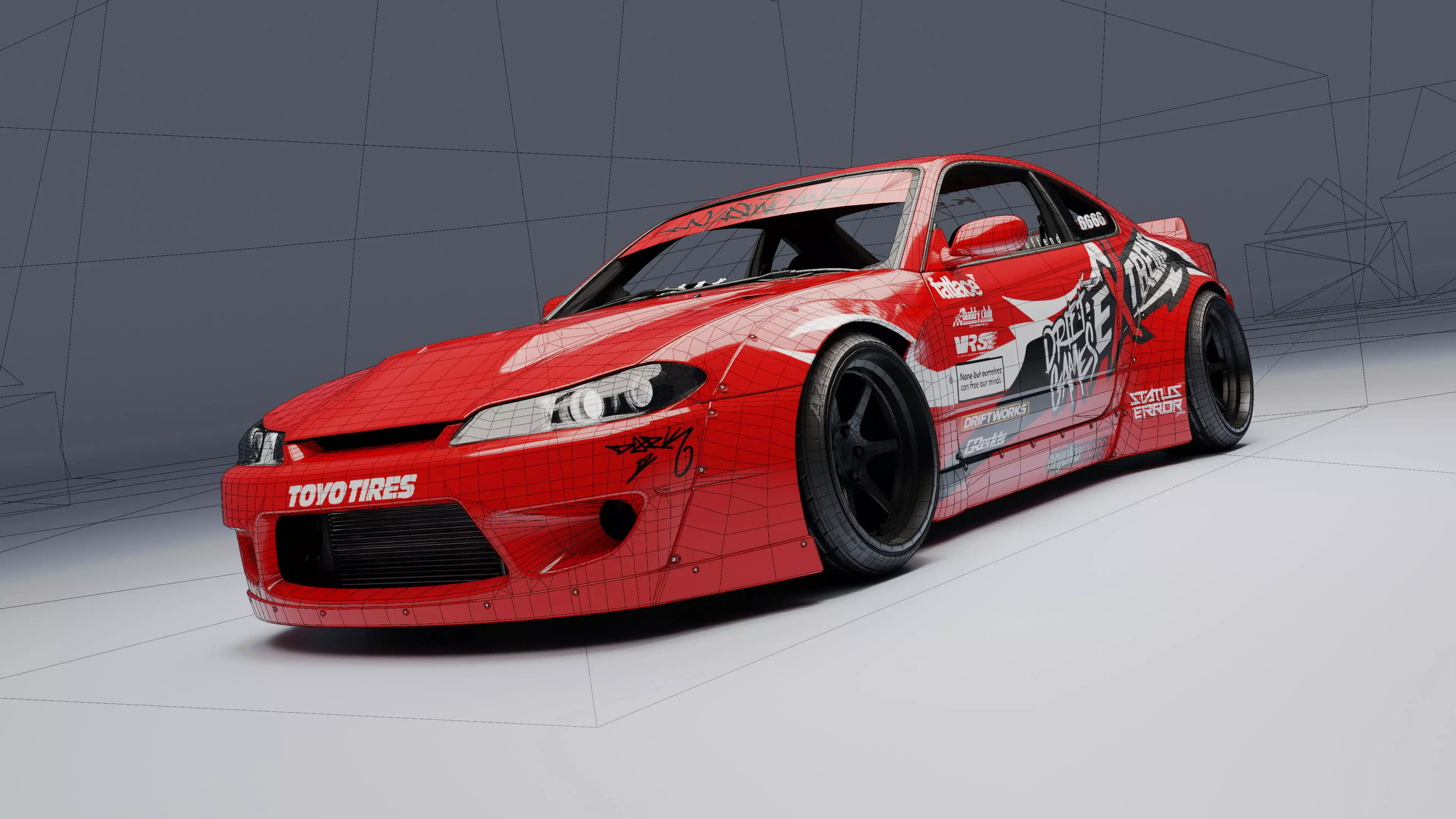 Nissan Silvia S15   Low-poly 3D model_1