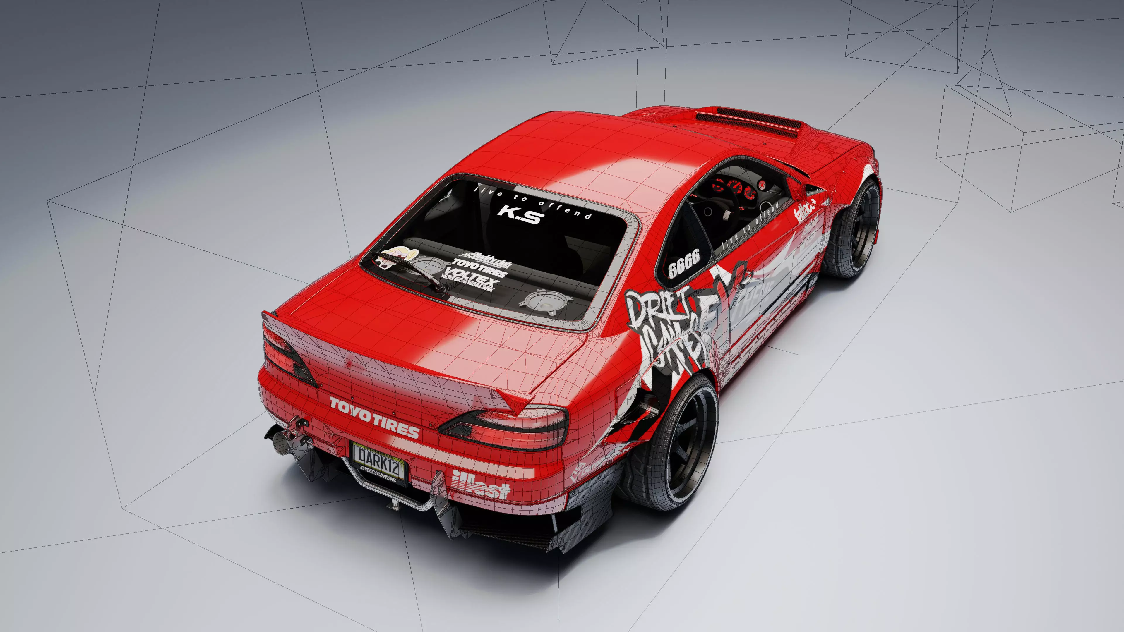 Nissan Silvia S15   Low-poly 3D model_24
