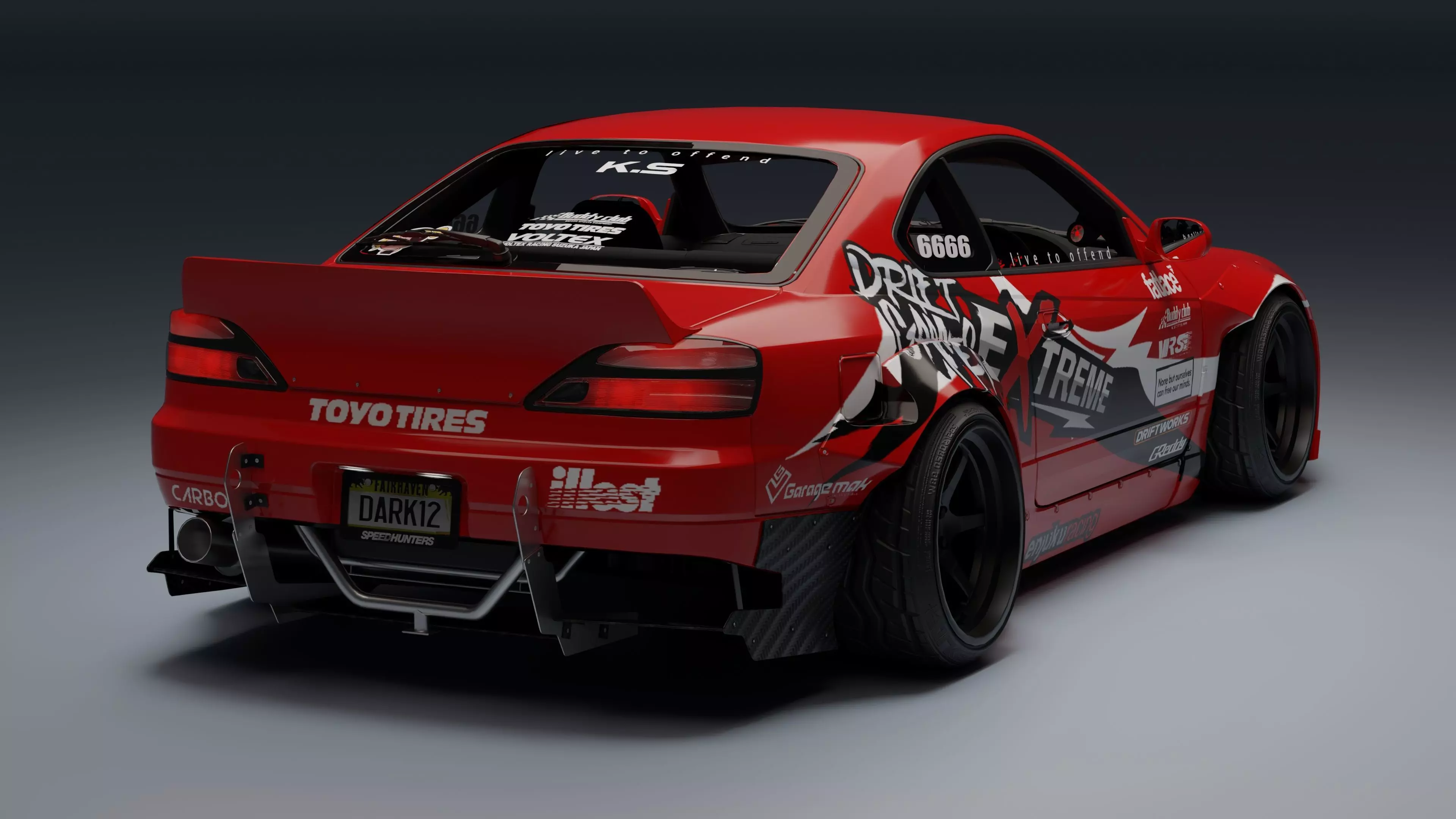 Nissan Silvia S15   Low-poly 3D model_35