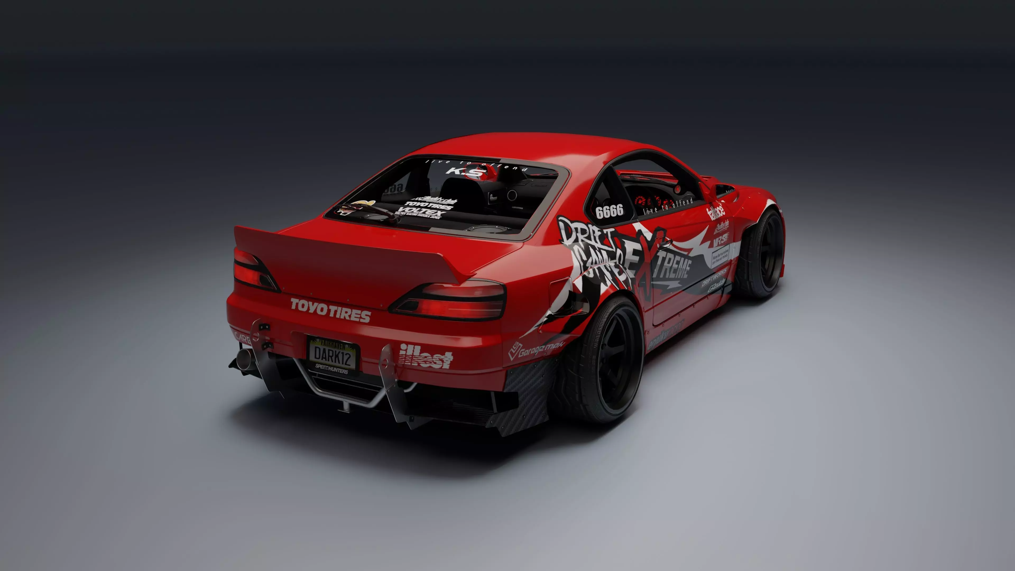 Nissan Silvia S15   Low-poly 3D model_22