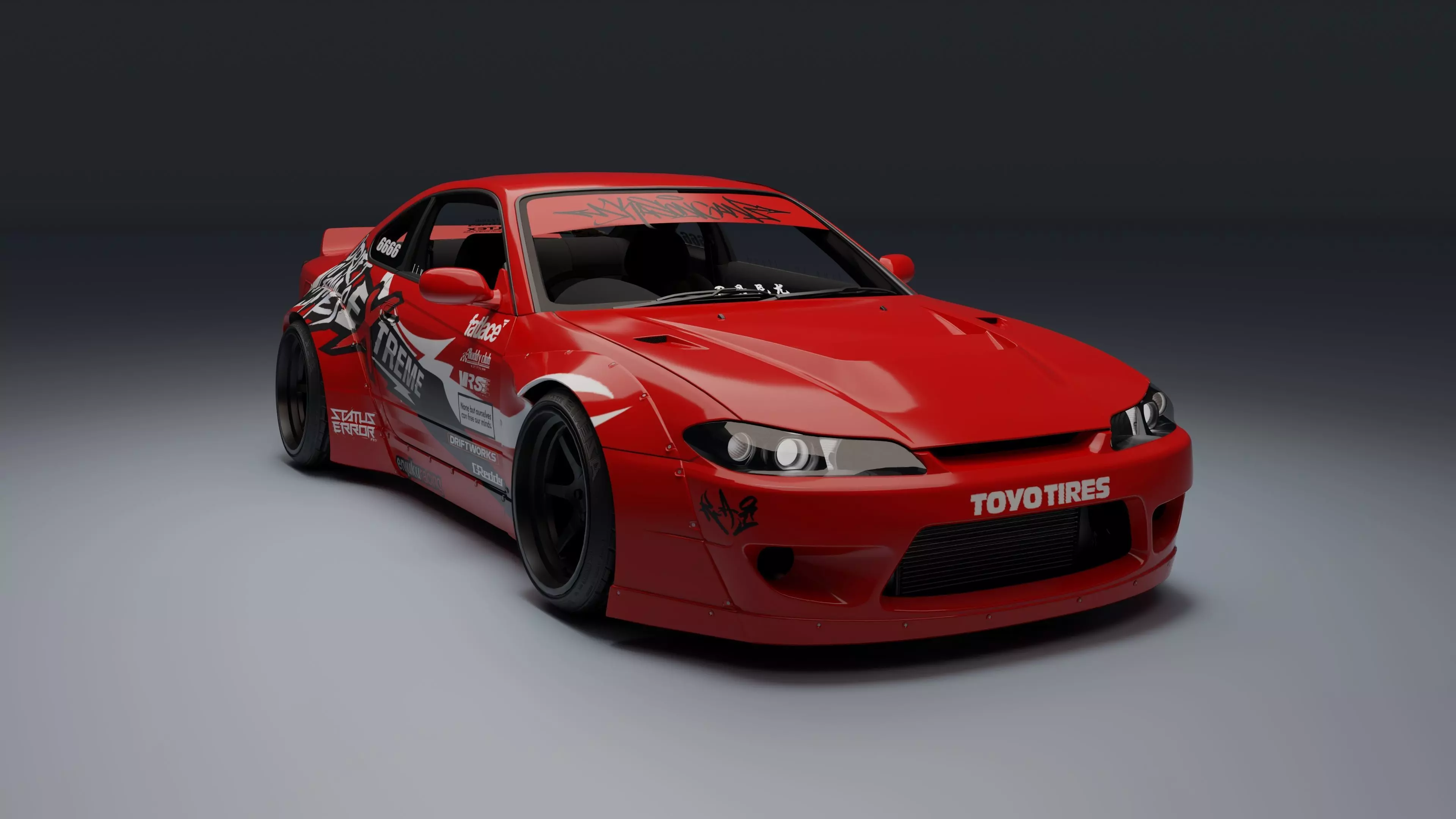 Nissan Silvia S15   Low-poly 3D model_2