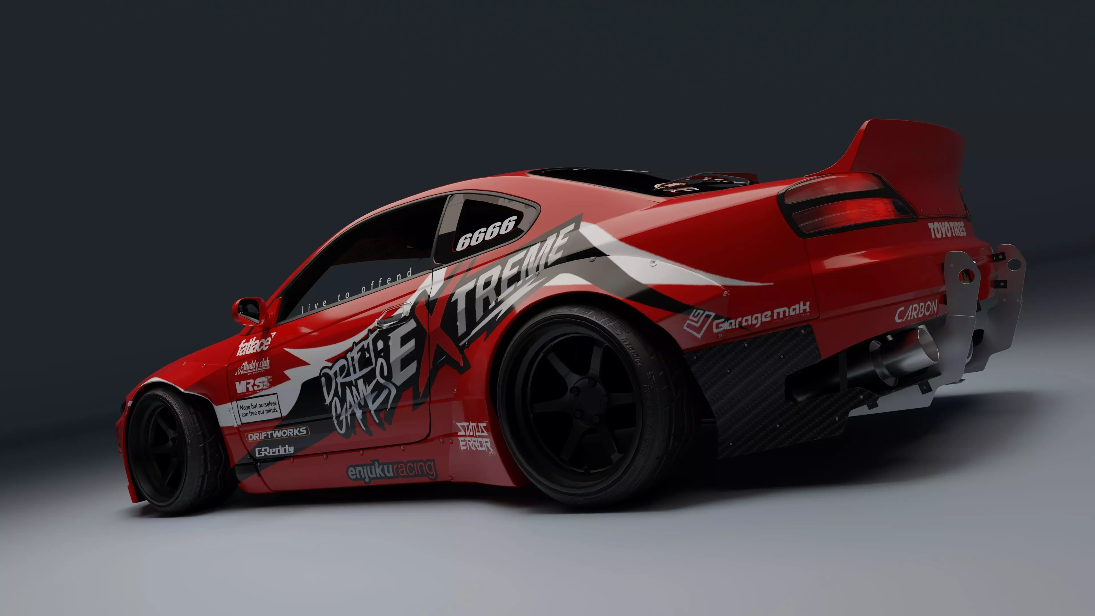 Nissan Silvia S15   Low-poly 3D model_6