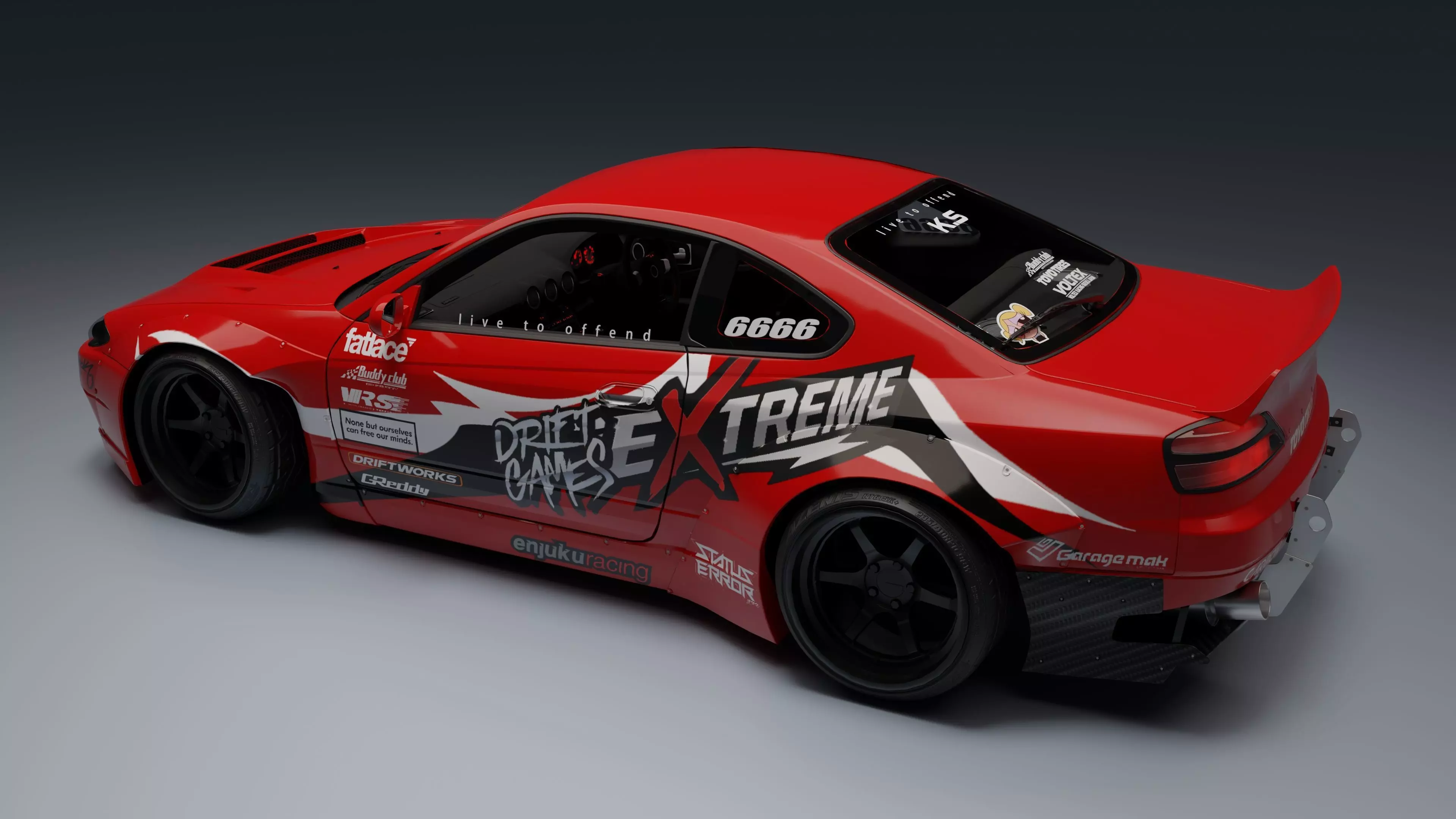 Nissan Silvia S15   Low-poly 3D model_13