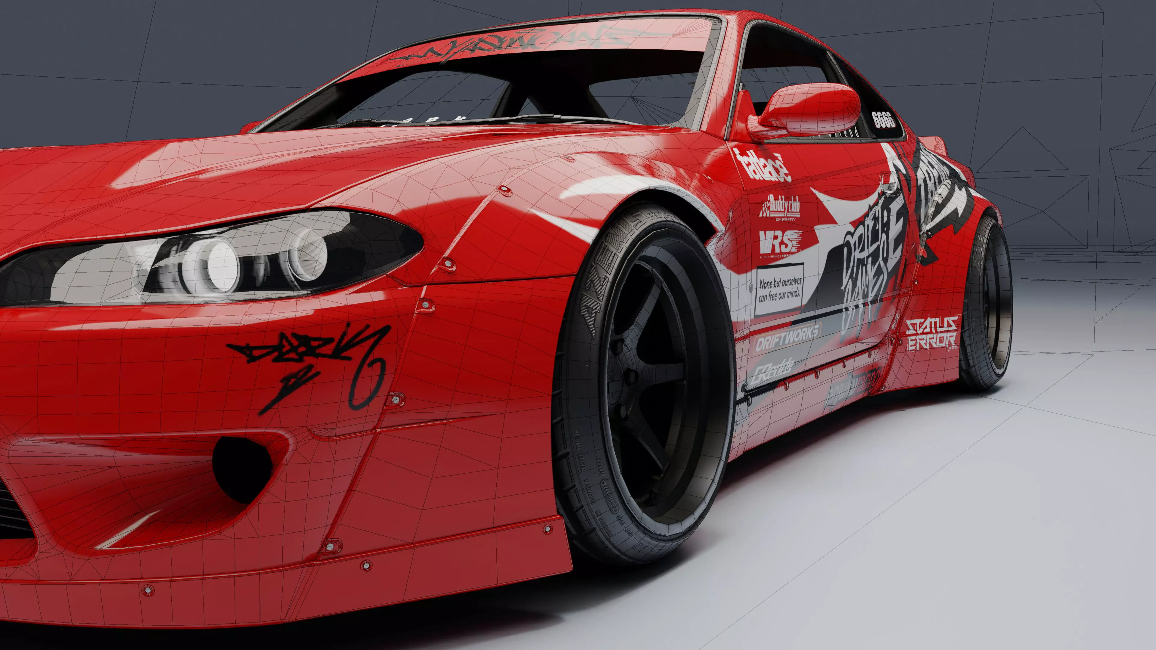Nissan Silvia S15   Low-poly 3D model_19