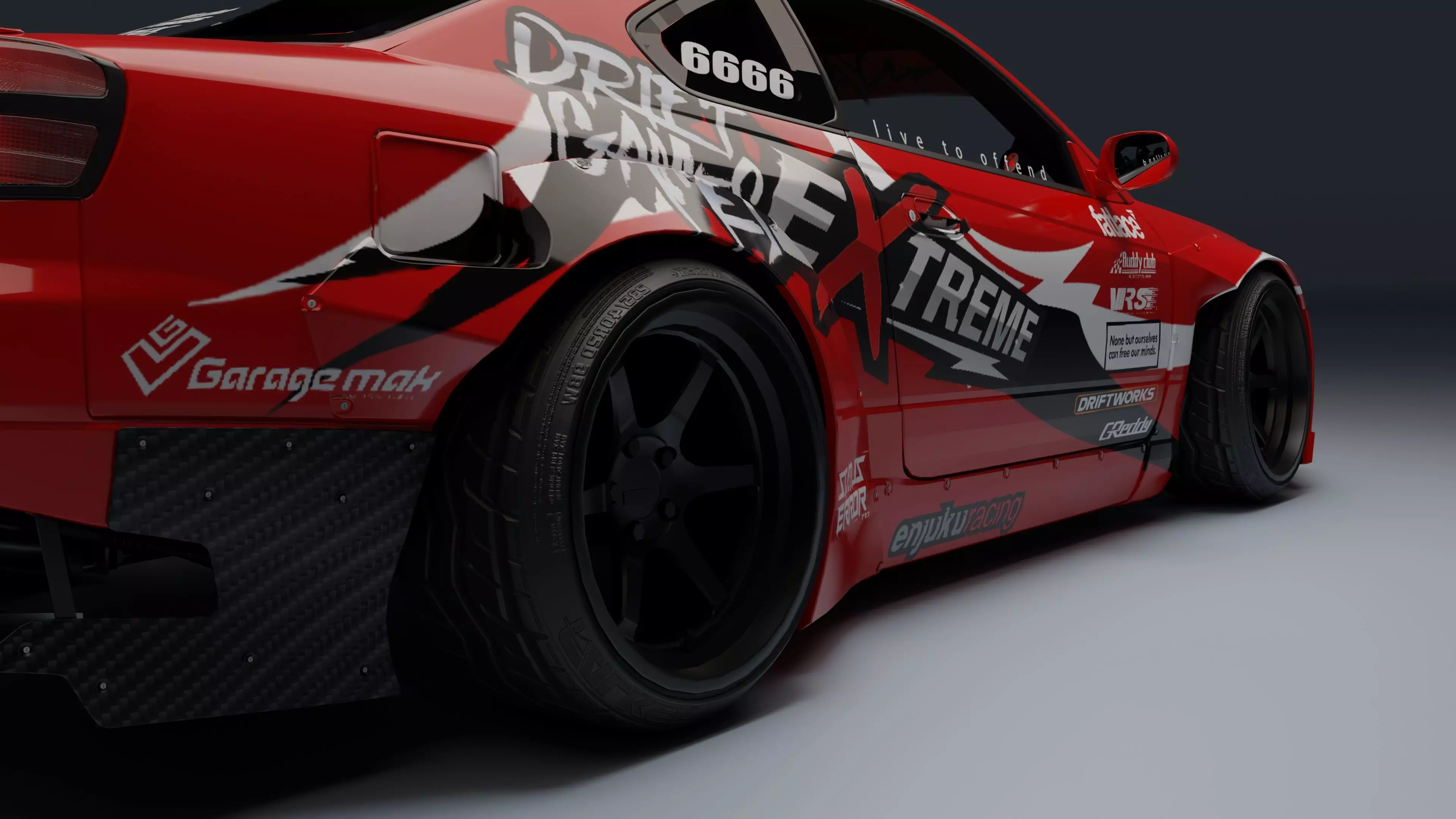 Nissan Silvia S15   Low-poly 3D model_9