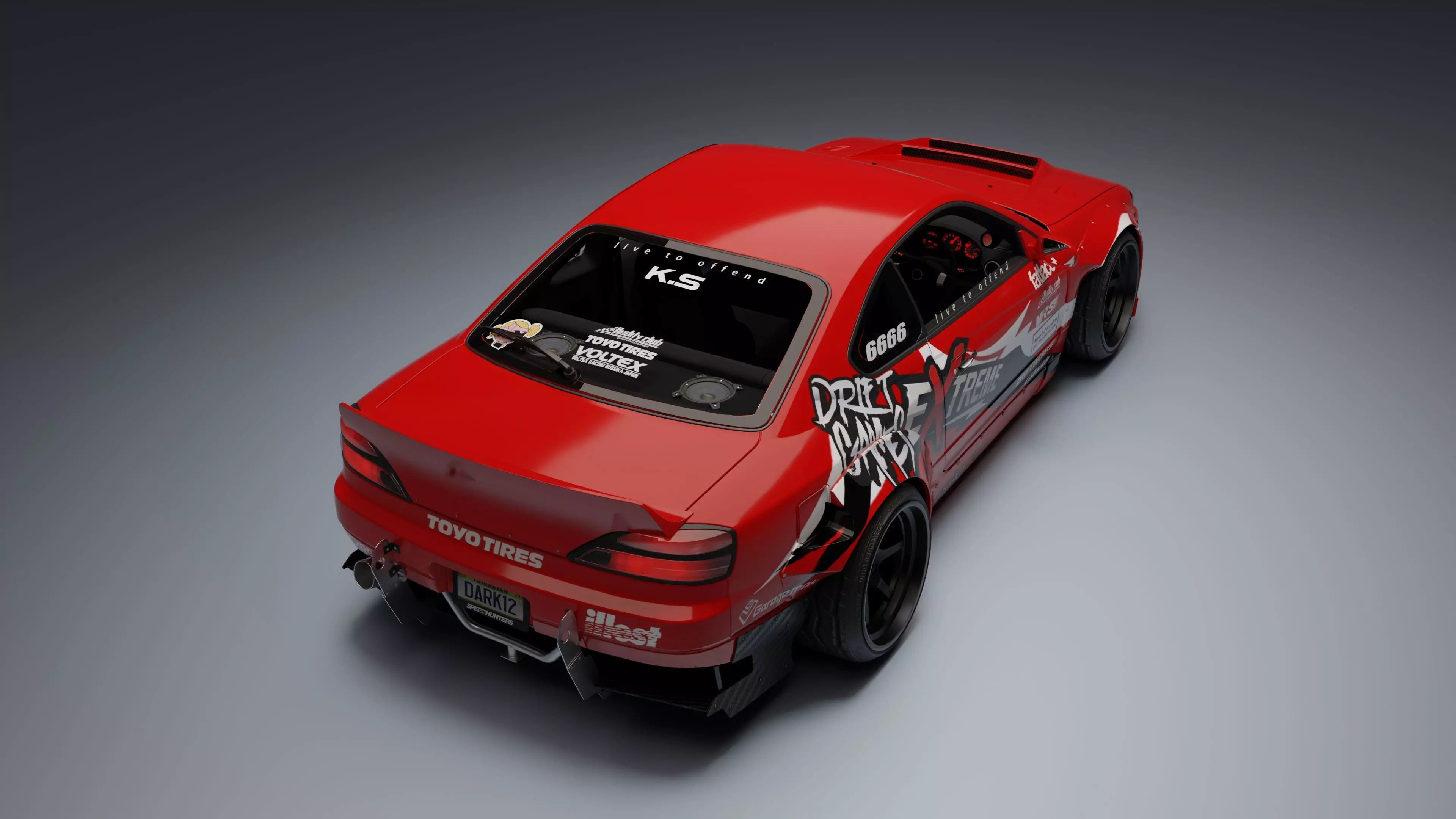 Nissan Silvia S15   Low-poly 3D model_23