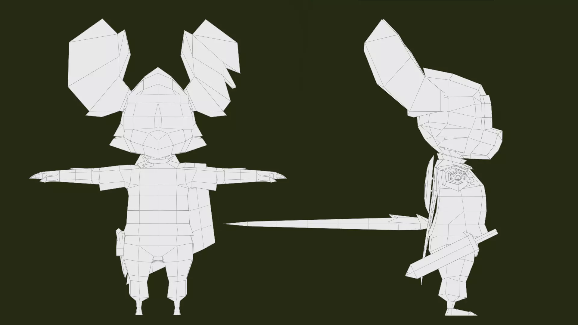 3D Lowpoly style furry character NoRig - Luar the fighter Low-poly 3D model_5
