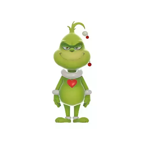 Christmas Grinch with Cute Heart Holiday Decor Character 3D print model Christmas Grinch with Cute Heart Holiday Decor Character 3D print model