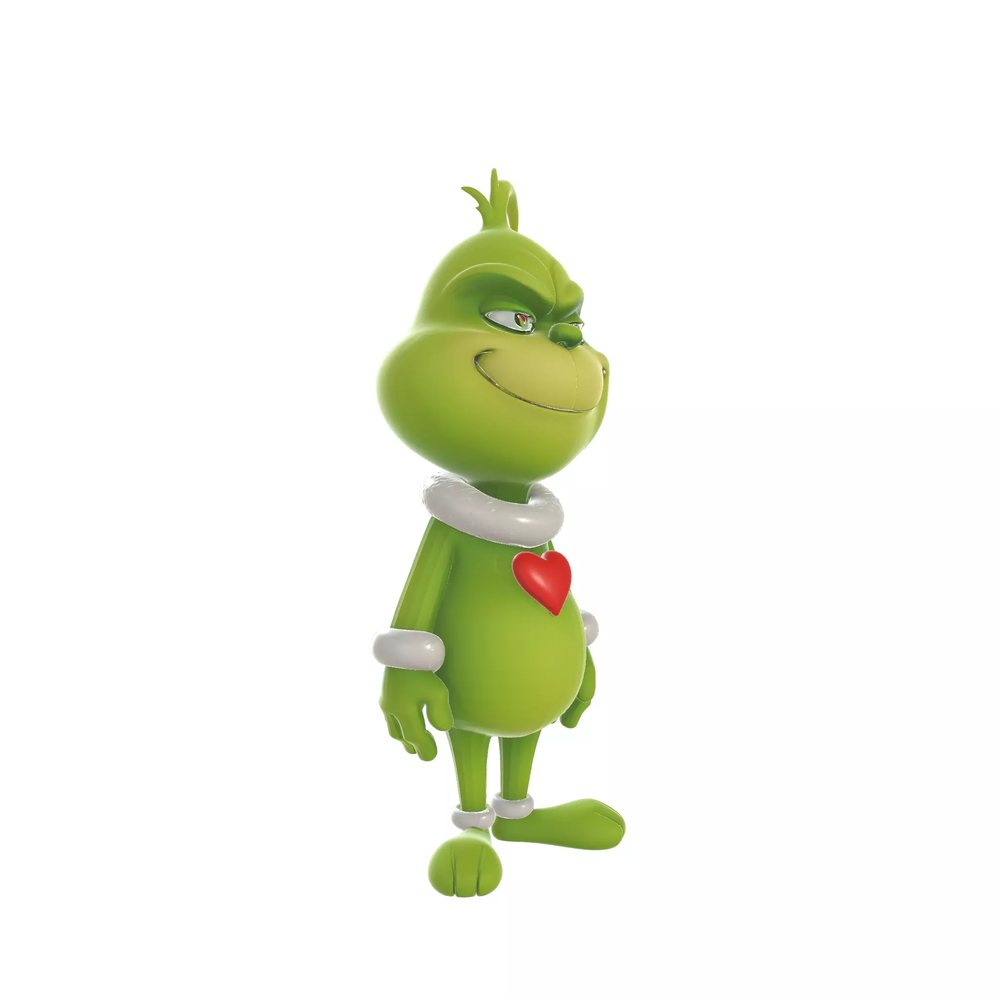 Christmas Grinch with Cute Heart Holiday Decor Character 3D print model_1