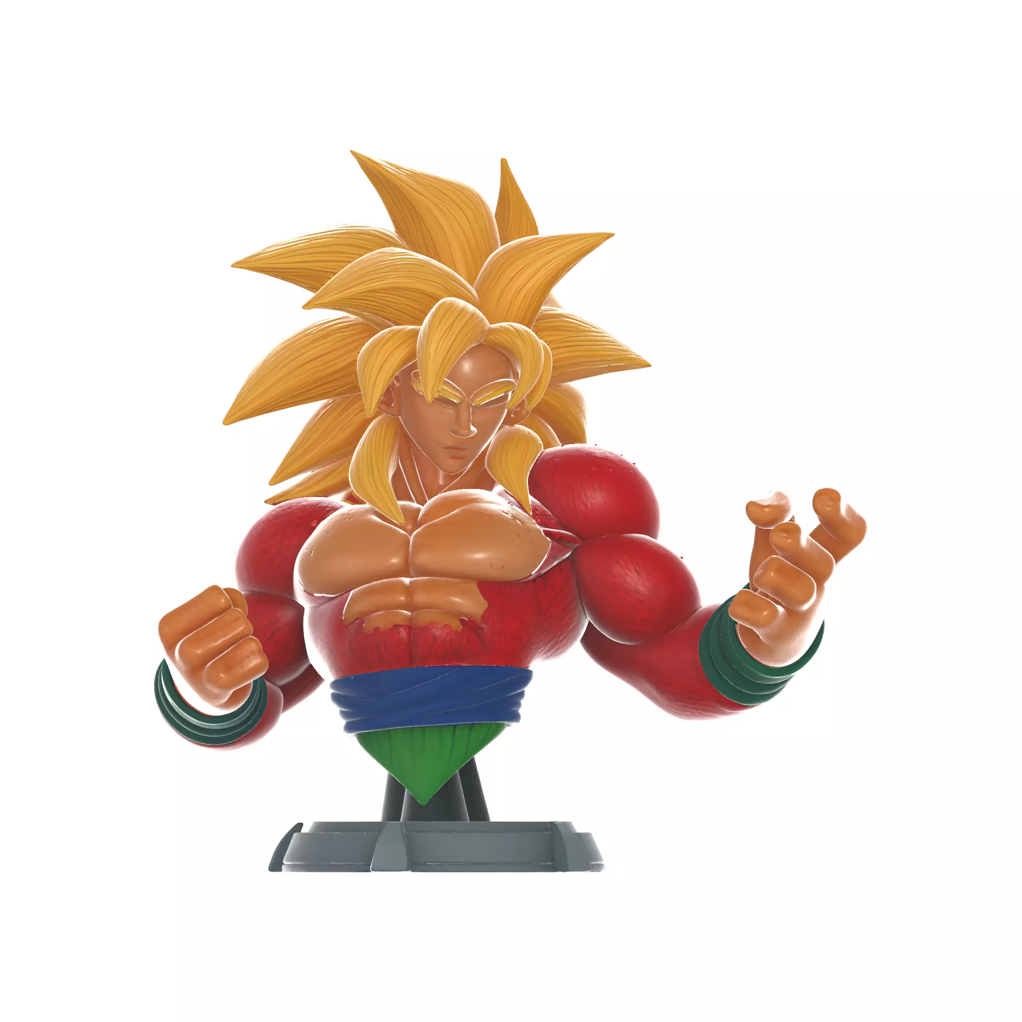 Super Saiyan 4 Goku Bust Dragon Warrior Statue 3D print model_0