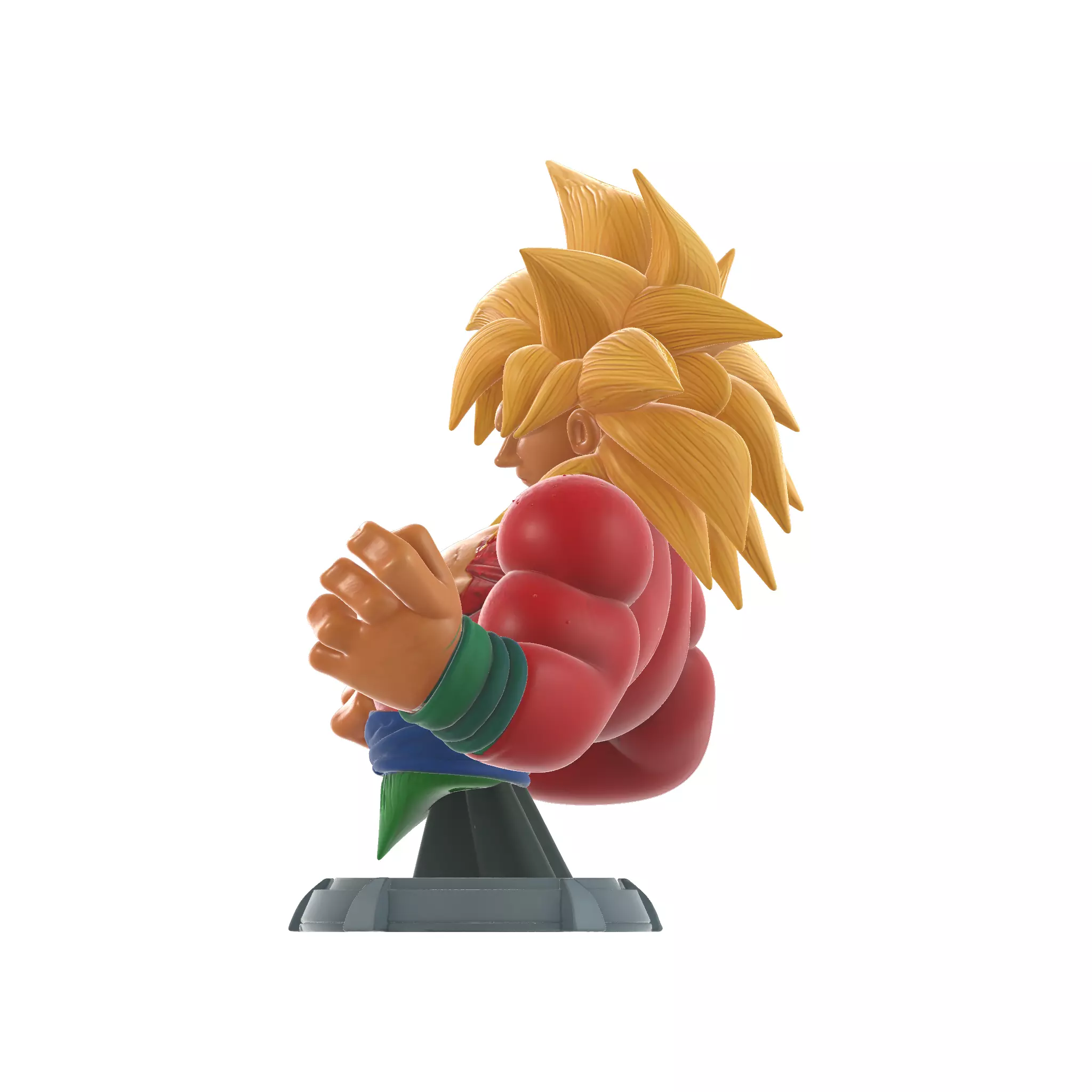 Super Saiyan 4 Goku Bust Dragon Warrior Statue 3D print model_3