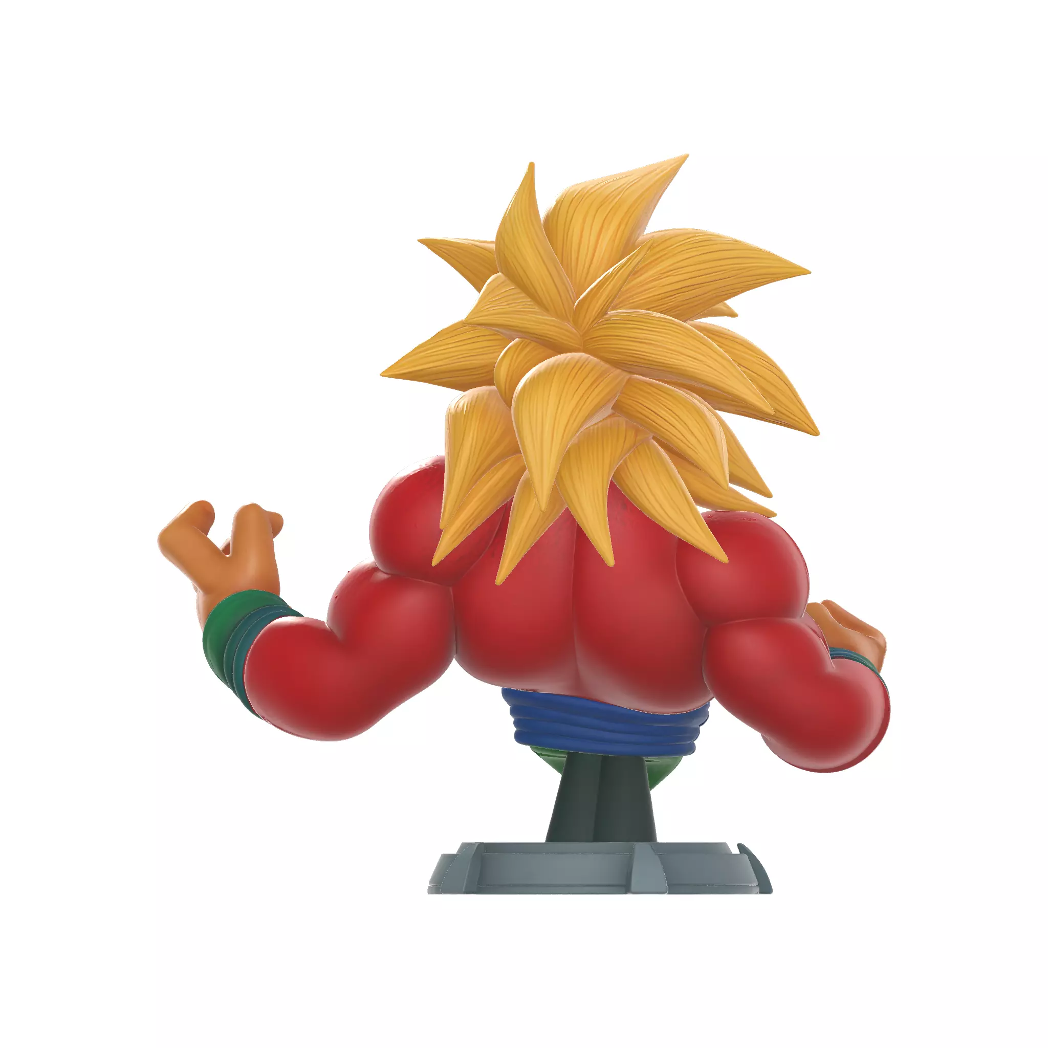 Super Saiyan 4 Goku Bust Dragon Warrior Statue 3D print model_2