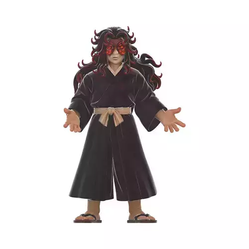 Upper Moon 1 Kokushibo Figurine Demon Kimono Warrior 3D print model