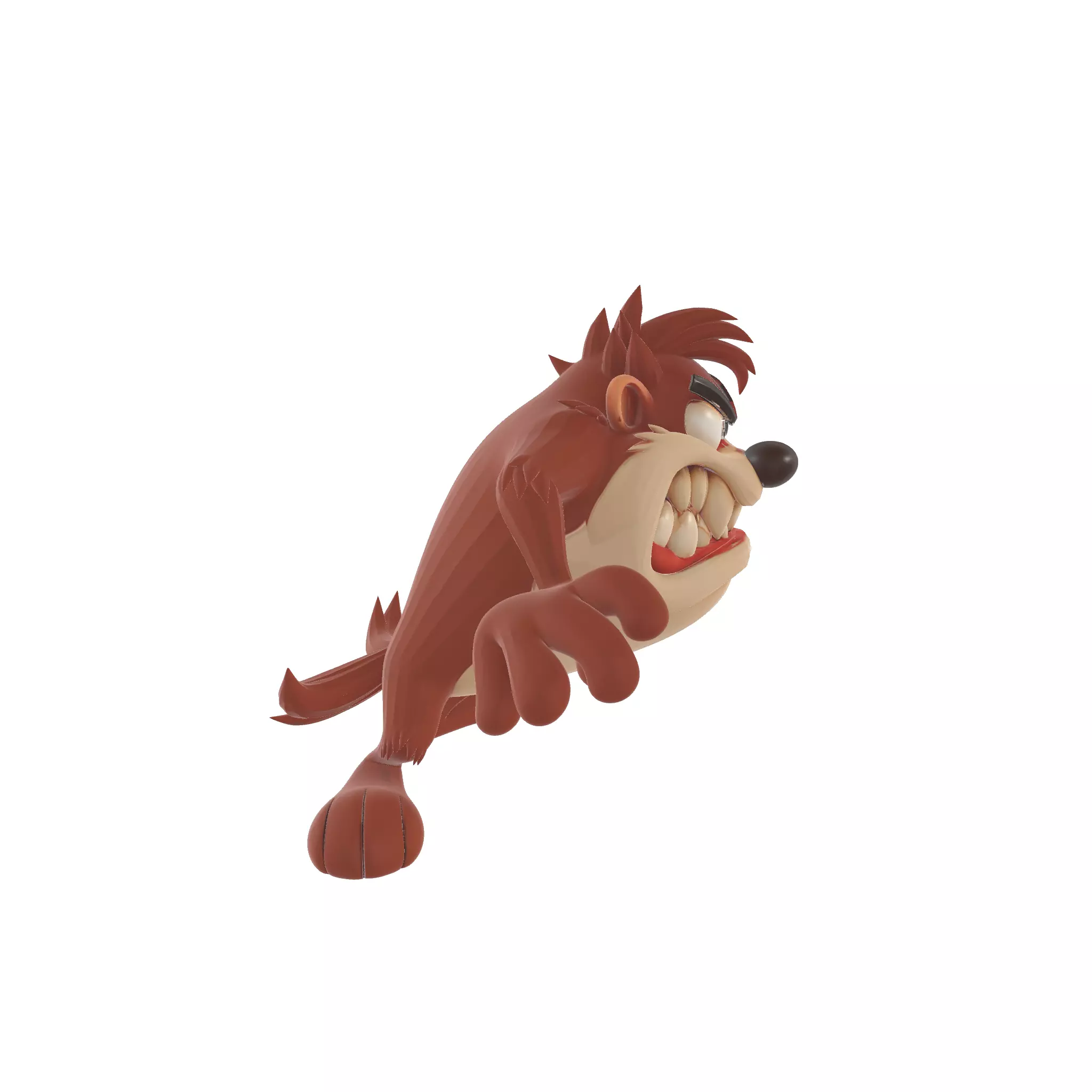 Furious Cartoon Tasmanian Devil Looney Spin Character Figure 3D print model_1