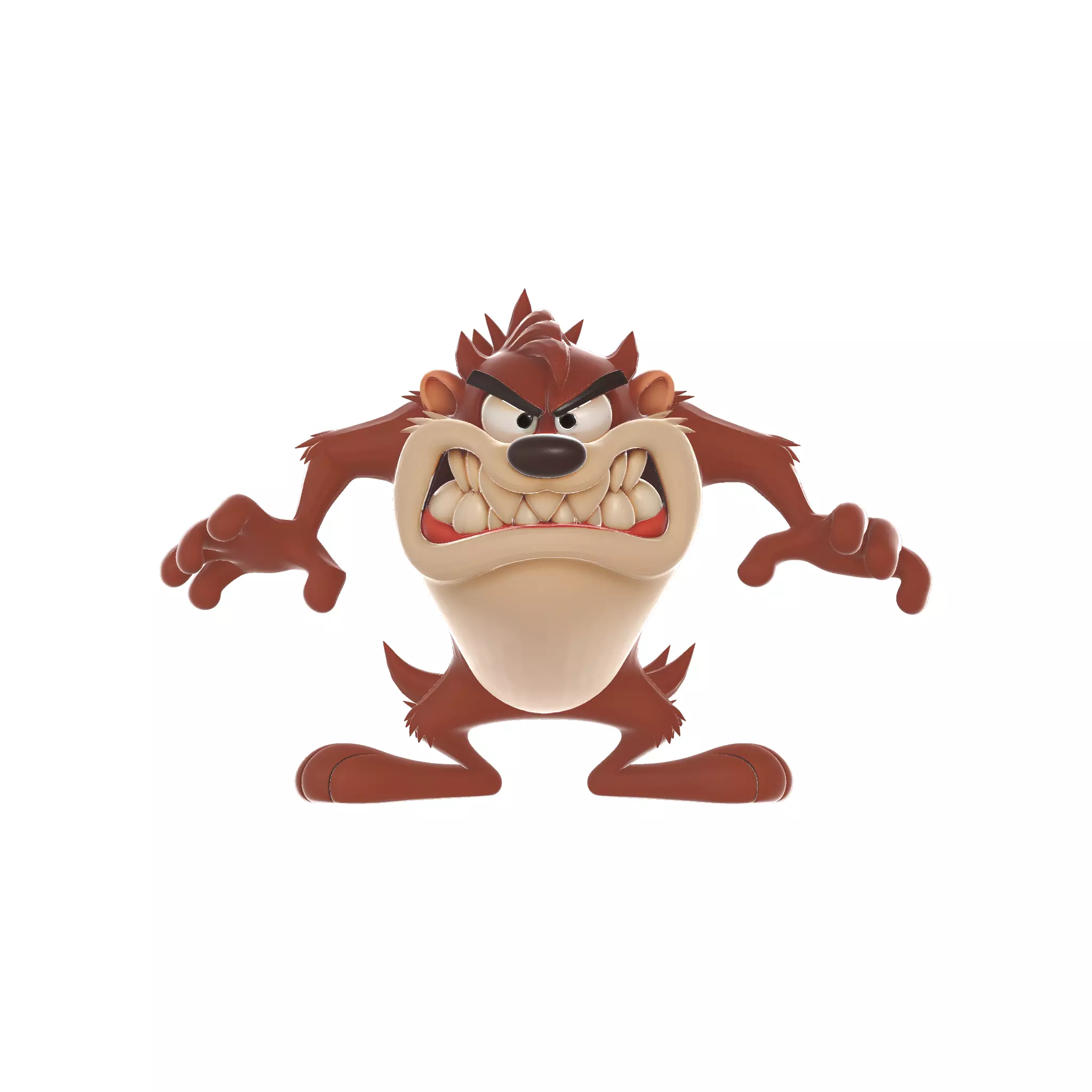 Furious Cartoon Tasmanian Devil Looney Spin Character Figure 3D print model_0